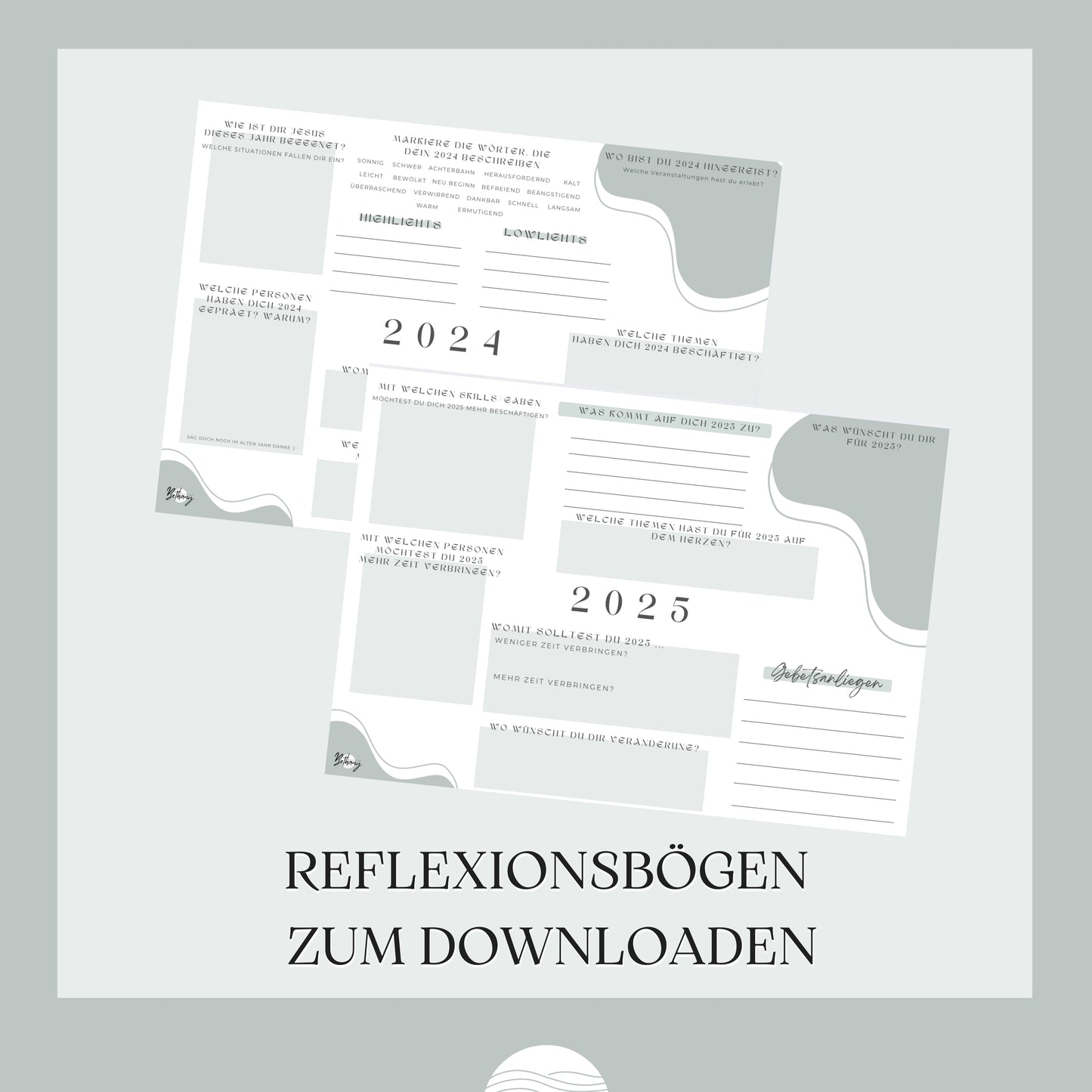 Dein Jahr 2024/25 - Reflexionsbogen