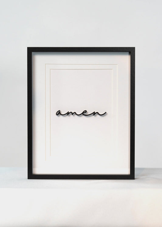 Amen • Bilderrahmen mit Holzschrift