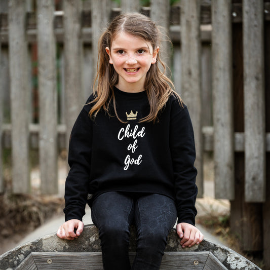 Child of God • Kids Sweatshirt mit Glitzer Effekt