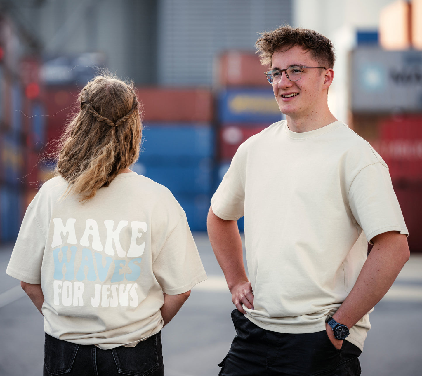 Make Waves for Jesus • Oversized T-Shirt with UV Effect